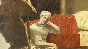 Un itinerario tra i capolavori di Piero della Francesca. in foto il "Sogno di Costantino" da wikimedia commons - A journey through Piero della Francesca's masterpieces. Pictured is "The Dream of Constantine" from Wikimedia Commons.